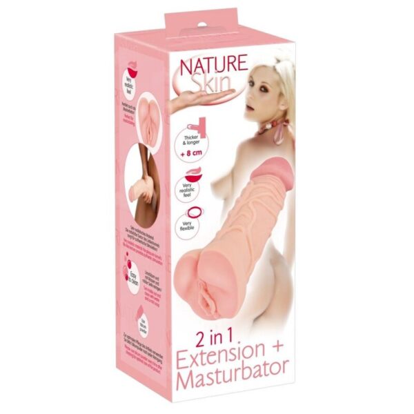 nature skin 2 in1 extension masturbator sleeve