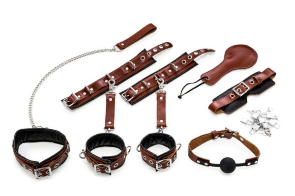 Bondage Set 8 teilig braun