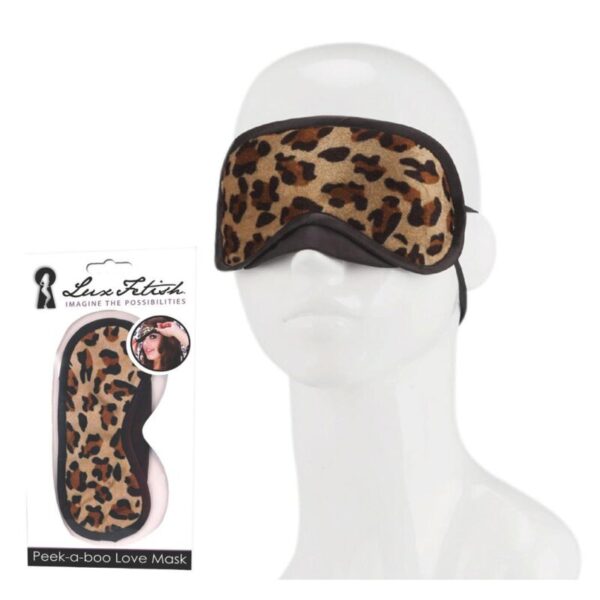 lux fetish peek a boo love mask leopard