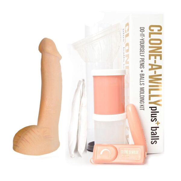 Clone-A-Willy Penisabdruckset mit Vibration und Hoden - natur