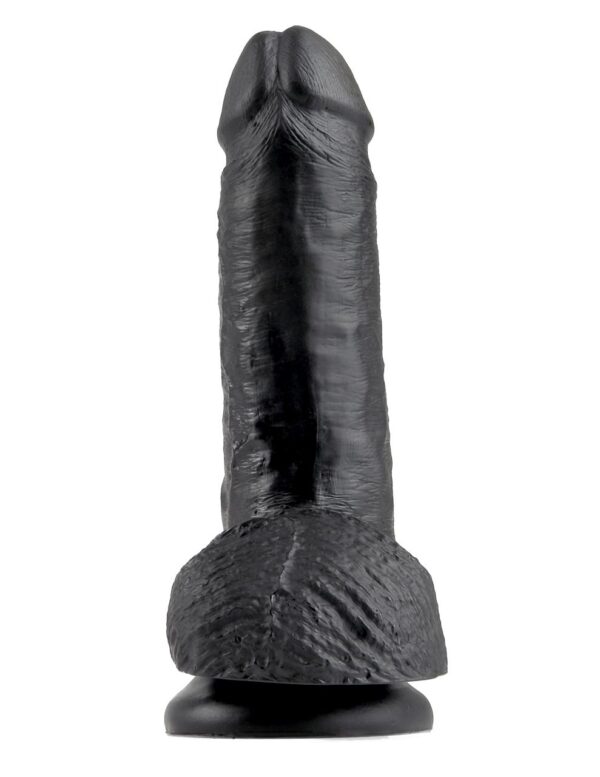 Realistischer Dildo Jones mit Hoden schwarz