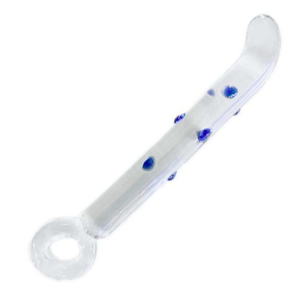 Deluxe Glas-Dildo Blue Ring