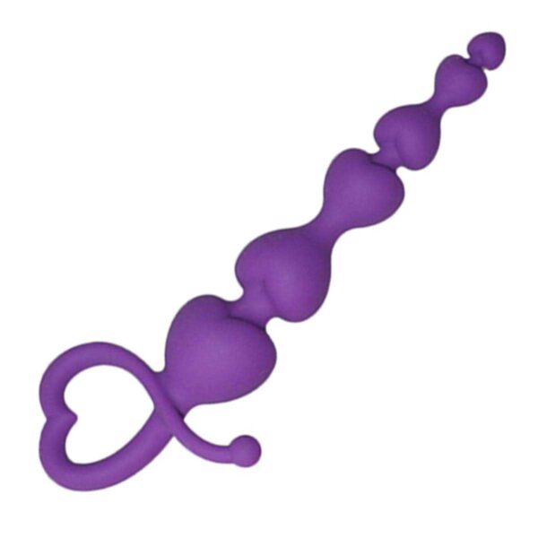 Analkette aus Silikon Purple Heart 19 CM