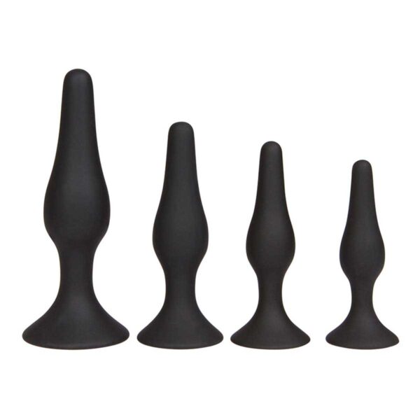 Silikon-Analplug Set Schwarz Saugi S - XL