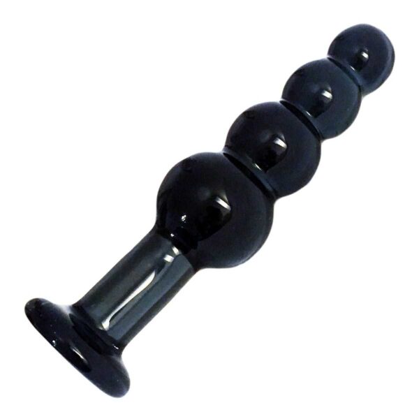 Black Bubble Glas-Analplug 18 cm