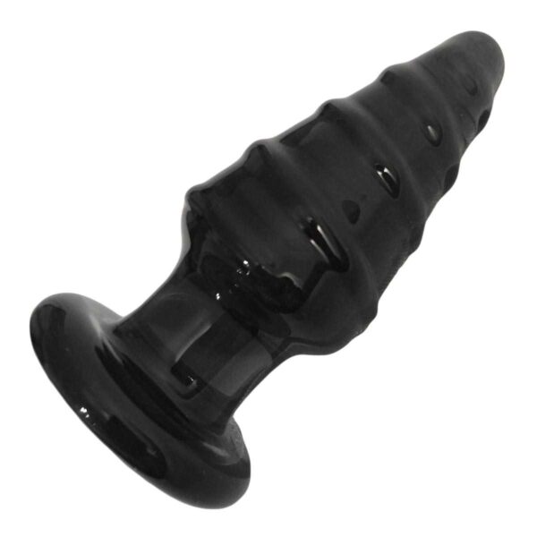 Black Twist Glass-Buttplug 9,5 cm