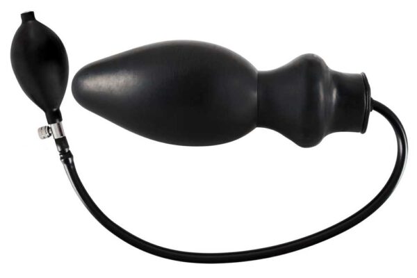 Inflatable Latex-Analplug Aufpumpbar Schwarz