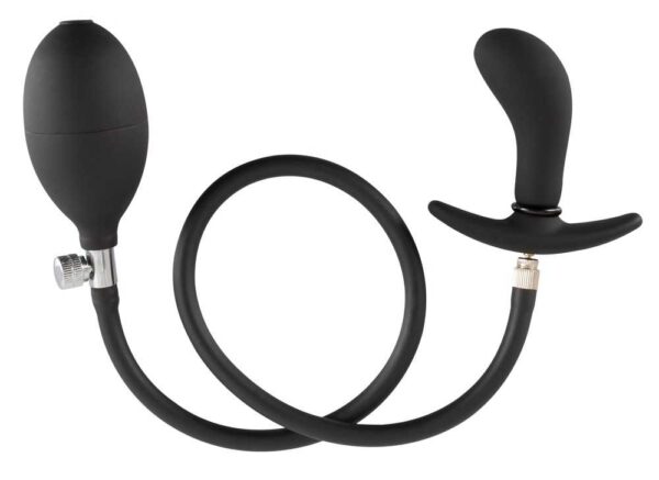 Aufblasbarer Anal-Plug mit abnehmbarem Schlauch Inflatable Plug Schwarz