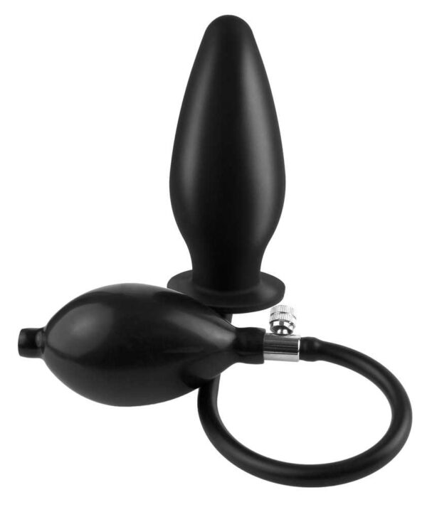 Pump-Analplug Silikon inflatable silicone Plug Schwarz