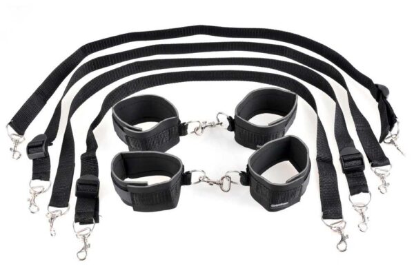 Cuff & Tether Bettfessel-Set mit 4 Seilen inkl. Karabinern Fetish Fantasy Ser...