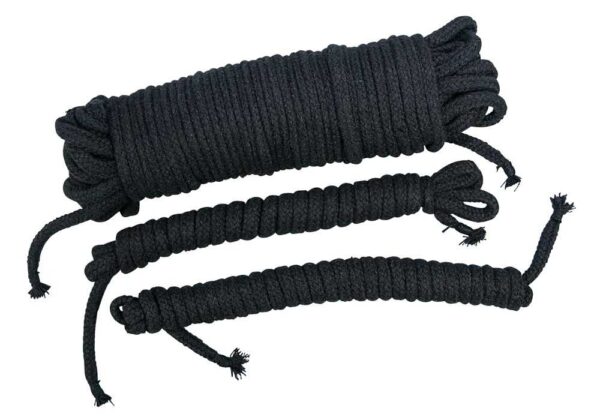 3-teiliges Bondageseil-Set (1x 20m, 2x 3m) Bad Kitty Schwarz