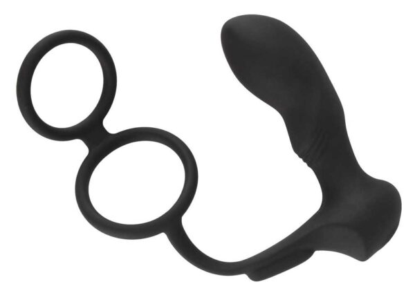 Penis-/Hodenring mit Vibro-Analplug Black Velvets Schwarz