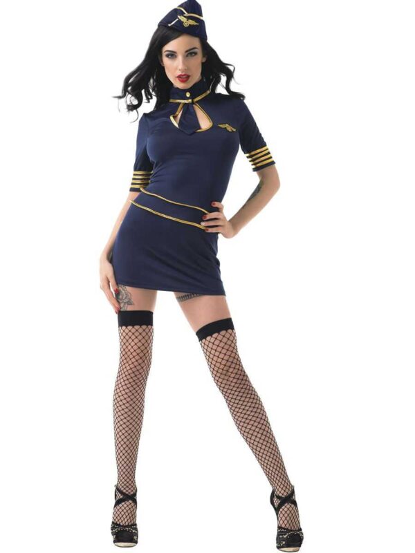 Le Frivole Sexy Stewardess-Kostüm Blau