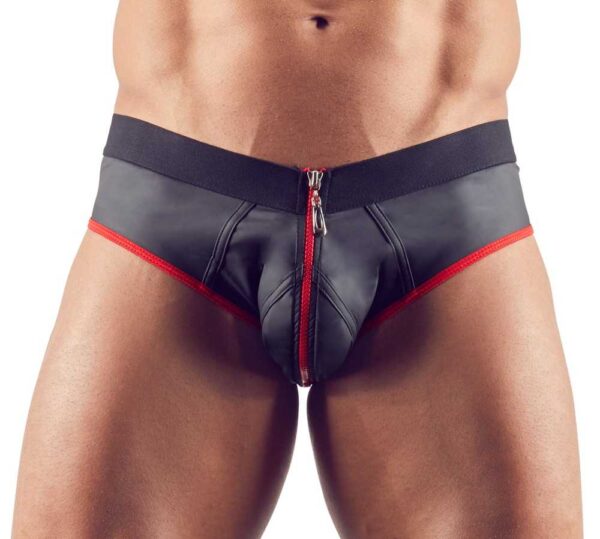 Jock-Slip mit Front-Zip Svenjoyment Schwarz-Rot