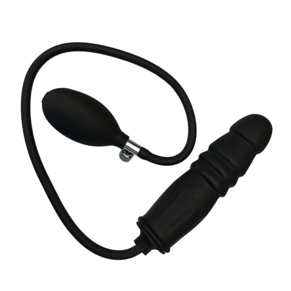 Pump Analdildo "Chiva" mit Rillen Schwarz 15 cm