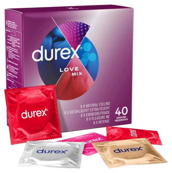 Durex Kondom Love Mix (5 verschiedene Sorten) 40 Stück