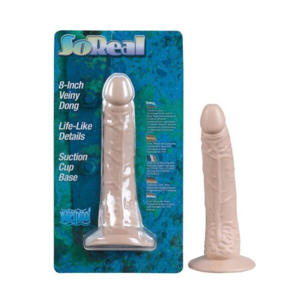 Naturdildo SO REAL 8" Veiny Dong mit Saugfuß