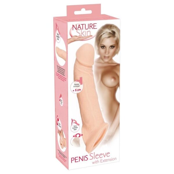 Nature Skin Penis Sleeve mit Verlängerung 5 cm