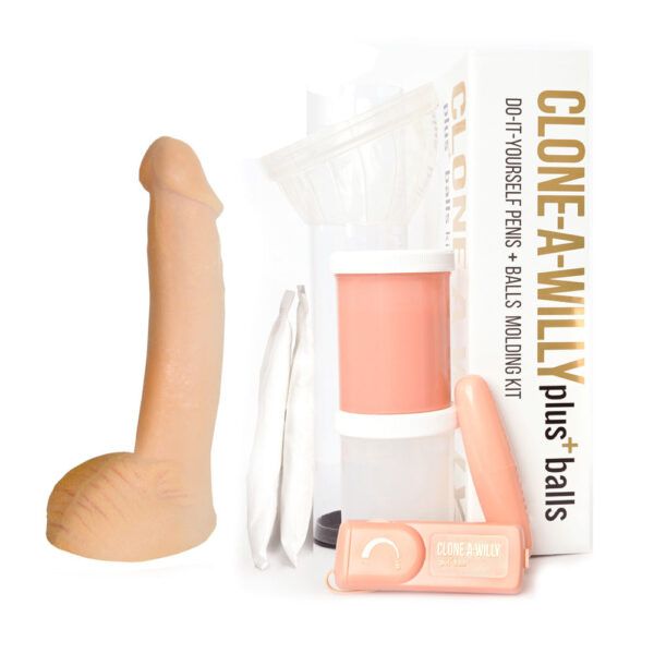 Clone-A-Willy Penisabdruckset mit Vibration und Hoden - natur